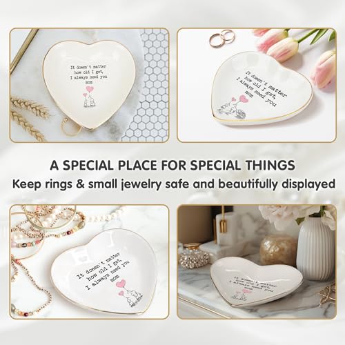 Heart-Shaped Mom Ring Dish - 'I Always Need You' Ceramic Trinket Holder