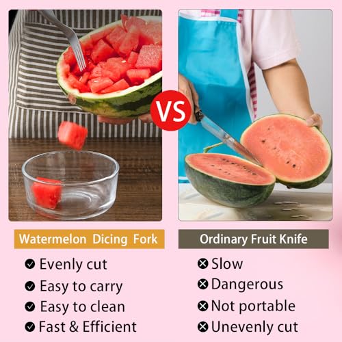Yeabomy 2-in-1 Stainless Steel Watermelon Fork Slicer Tool