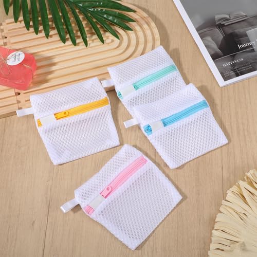 4-Pack Laundry Pod Anti-Sticking Bags for Delicates - Mesh Wash Bags