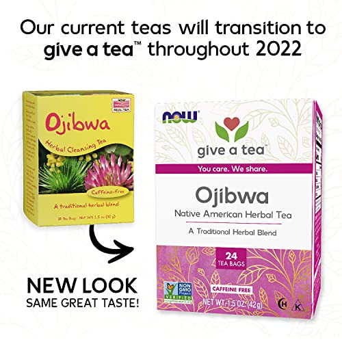 NOW Foods Ojibwa Herbal Tea - Caffeine-Free, 24 Bags (Pack of 3)