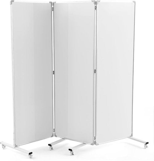 AmazingSpark Mobile Magnetic Whiteboard - 3-Section Portable Dry Erase Room Divider, 72" H x 24" W