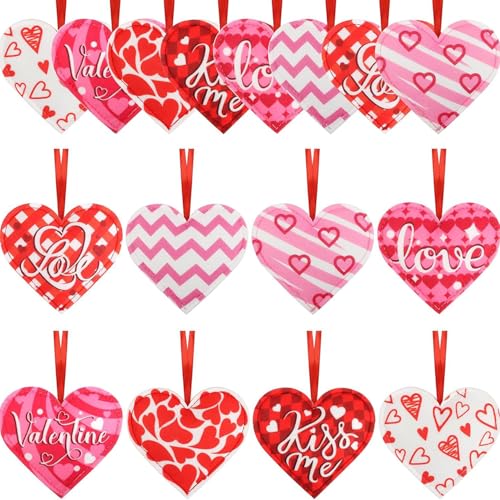 16-Piece Valentine's Day Hanging Heart Ornaments Set