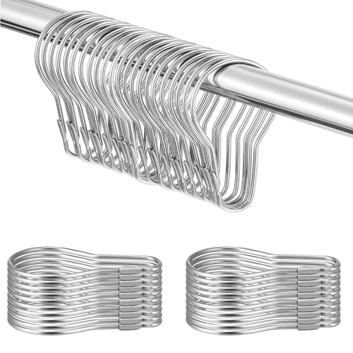 Gisafai 30 Pcs Stainless Steel Shower Curtain Hooks - Rust Proof & Versatile