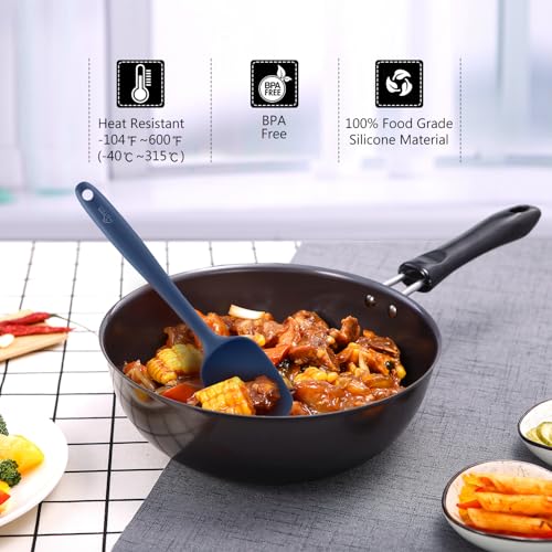 HOTEC Neutral Silicone Spatula Set - 5 Piece, Heat Resistant 600°F, BPA-Free