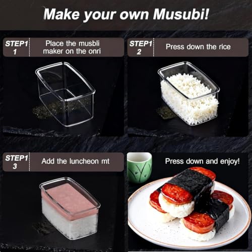 3PCS Non-Stick Onigiri Mold Set - BPA-Free Rice Press for Sushi & Musubi