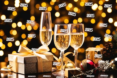 200pcs Glitter Confetti for New Year & Party Decor - Metallic Foil