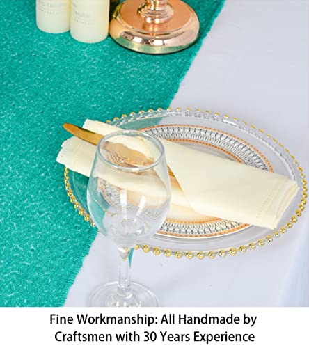 Teal Sequin Table Runner 12x72 Inches - Mint Green Glitter Fabric Overlay for Party & Wedding Decor - Variation: Teal