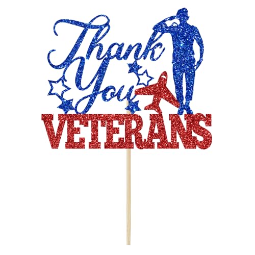 Thank You Veterans Cake Topper | Patriotic Party Decoration