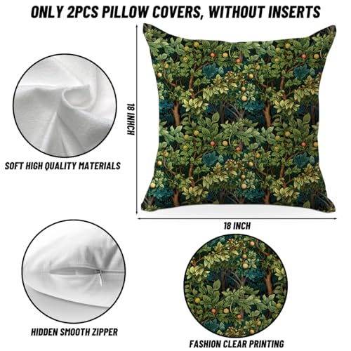 Forest03 Vintage Throw Pillow Covers - 18x18 Farmhouse Cushion Set of 2