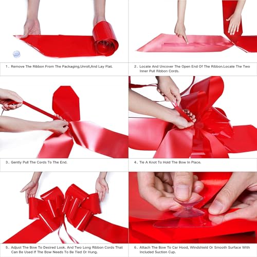 30-Inch Giant Red Car Bow - Oversized Pull Bow for New Car Gifts