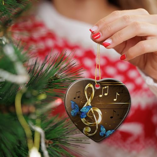 Musical Note Christmas Ornaments - Handmade Ceramic Holiday Decor