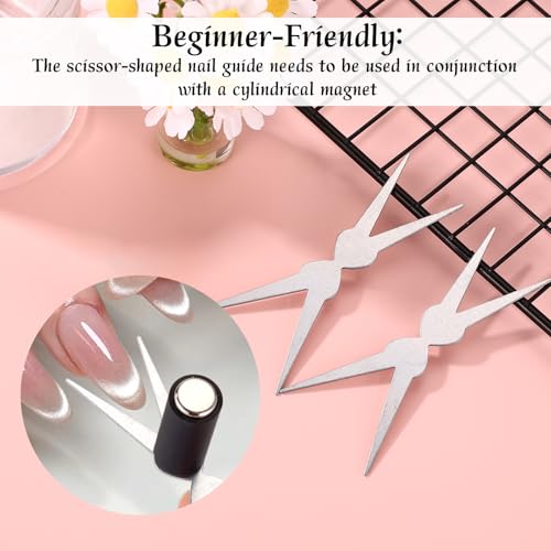 Cat Eye Magnet Tool Set with Double-Ended Scissor Iron Sheets for Gel Polish