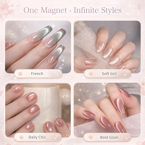 Cat Eye Gel Nail Magnet Stick - Cute Paw Tool with Heart & Bunny Tips