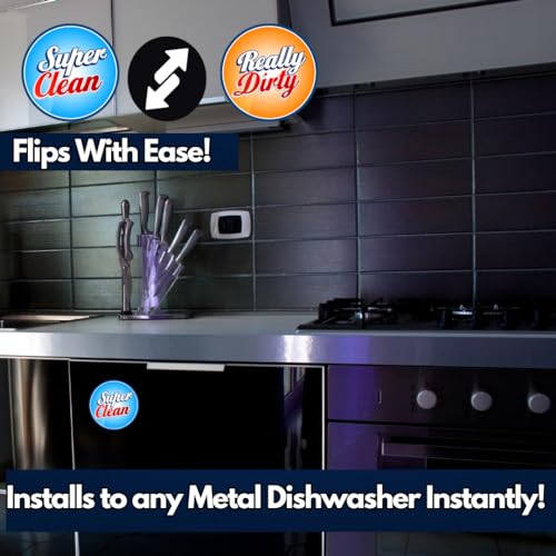 Clean Dirty Dishwasher Magnet - Double-Sided 3.5x3.5in Sign