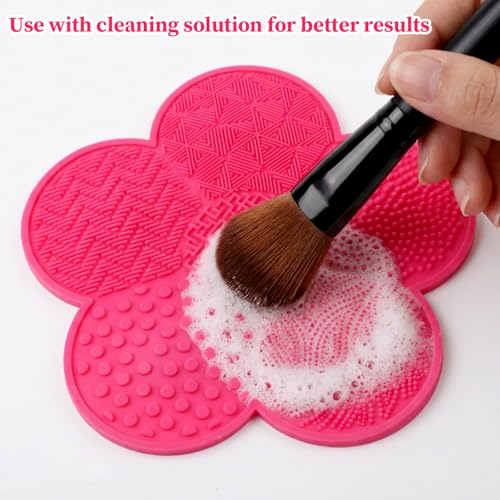 Silicone Makeup Brush Cleaner Mat 2-Pack Floral Suction Cup