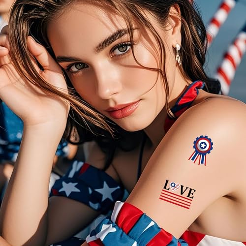 Artlunar 90 Pcs American Traditional Luminous Temporary Tattoos