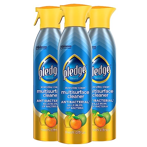 Pledge Antibacterial Multisurface Cleaner Spray, Fresh Citrus, 9.7 oz (Pack of 3)