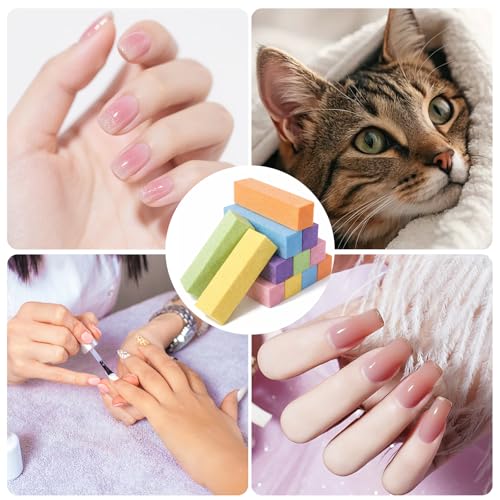 12 Pcs Nail Buffer Blocks 4-Sided Multicolor Sponge Files for Acrylic & Natural Nails