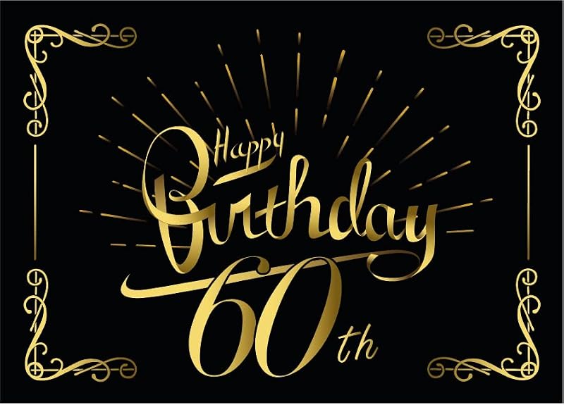 Lineo 60th Birthday Wine Bottle Labels - 2 Pack Self-Adhesive Happy Birthday Stickers