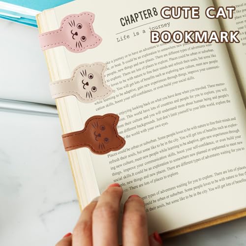 Magnetic Cat Leather Bookmarks - Cute Book Markers for Readers