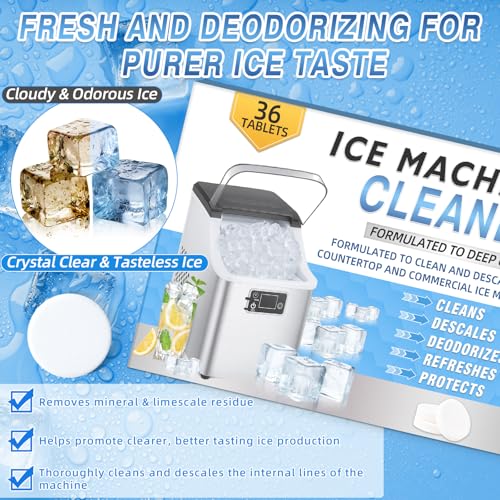 Wonshine 36 Pack Ice Machine Cleaner Tablets Descaler for Countertop & Nugget Ice Makers