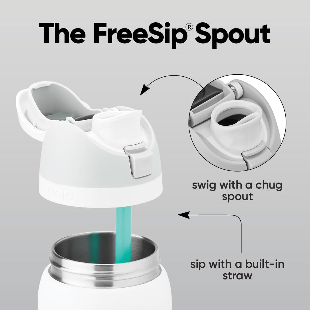 Owala FreeSip Insulated Stainless Steel Water Bottle - BPA-Free, 24 oz, Grey for Sports & Travel
