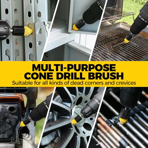 Holikme 6-Piece Drill Brush Set for Deep Cleaning Grout & Tile