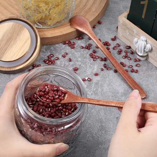 2PCS Long Handle Wooden Coffee and Honey Spoons - 7.7in