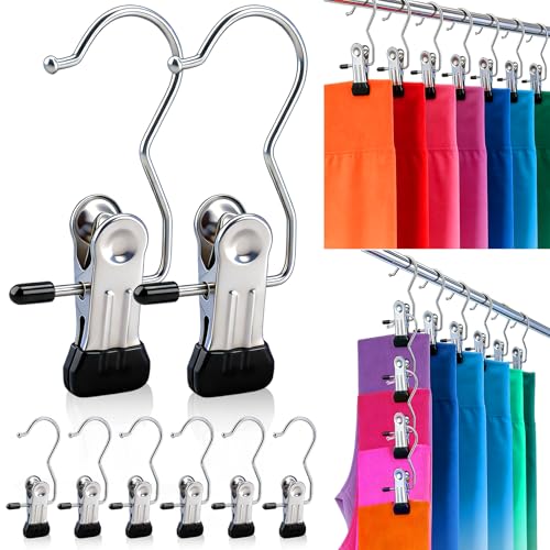 30-Pack Pants Hangers with Clips - Black Space-Saving Legging & Jean Organizer