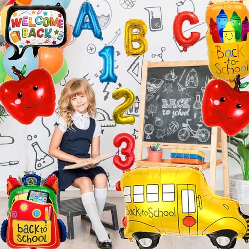 12Pcs Back to School Balloons Set | Welcome & First Day Decorations