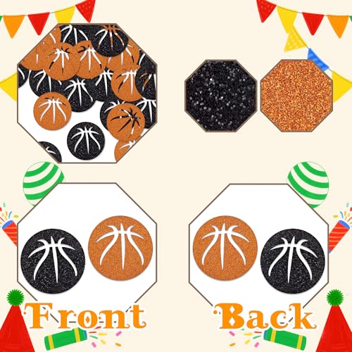 300Pcs Orange Basketball Confetti for Party Decorations