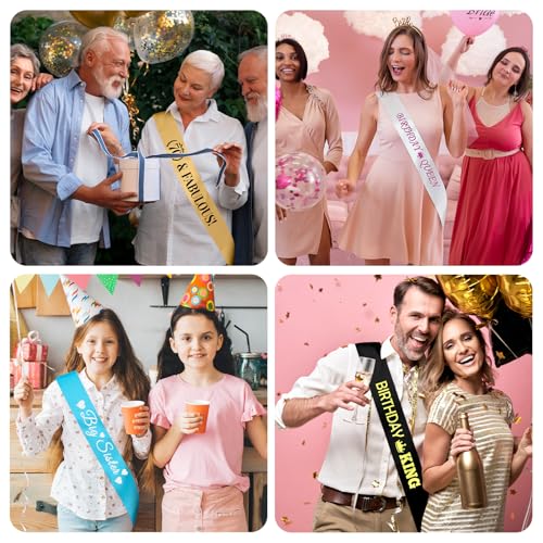 40th Birthday Sash - Black Satin Celebratory Gift for Men & Women