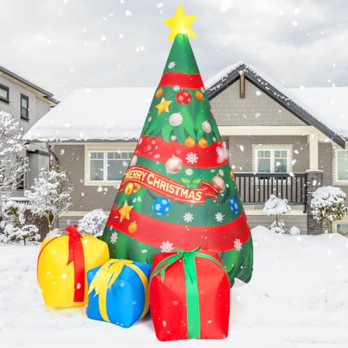 7FT Christmas Inflatable Tree with Gift Boxes Outdoor Decorations