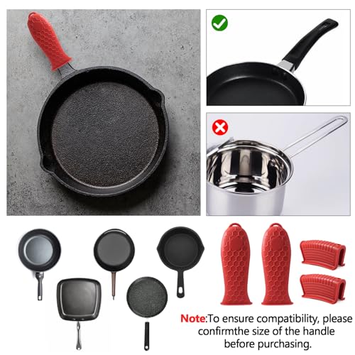 Bonsicoky Red Silicone Hot Handle Holder Sleeve Set - 4 Pieces