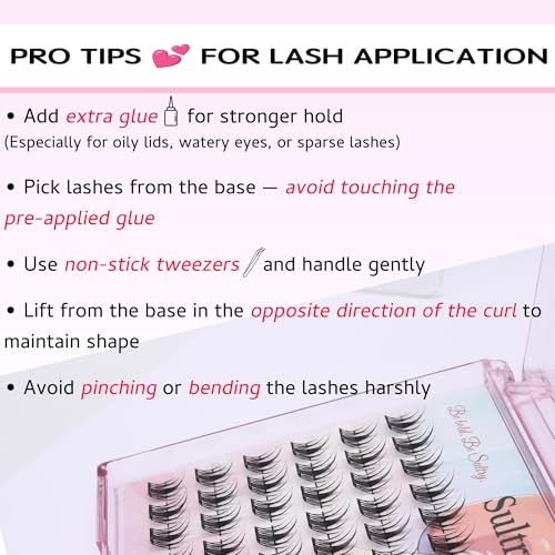 Sultrya Self-Adhesive Lash Clusters - 36 PCS Wispy DIY Eyelash Extensions (9-12mm)