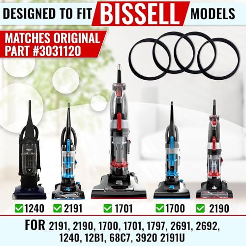 Vacuum Cleaner Belts 4-Pack for Bissell 2190, 2191, 1797 | Easy Install