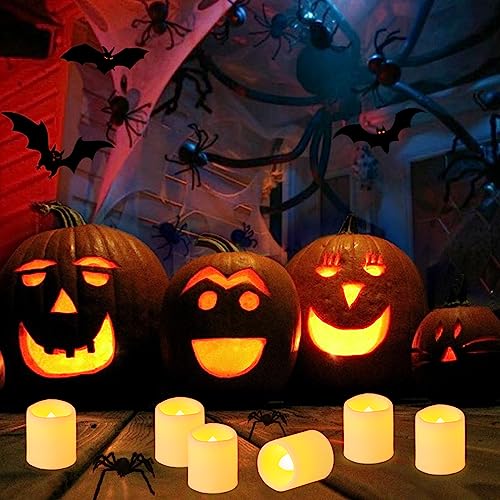 72 Pack Battery Operated Flameless LED Tea Lights - Flickering Votive Candles for Wedding Halloween Christmas