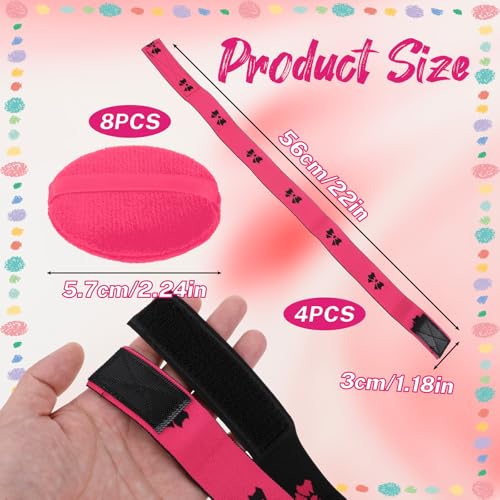 Molain Elastic Wig Grip Bands with Ear Covers 4 Pcs Rose Red