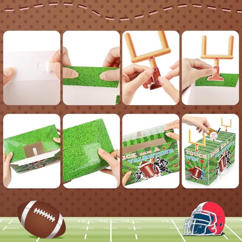 Valentine's Day Sports Card Mailbox Kit - 30PCS Kids Cards