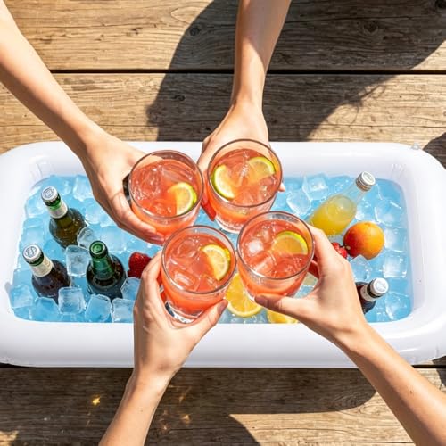 Inflatable Ice Serving Bar 52" x 24" with Drain Plug for Outdoor Parties