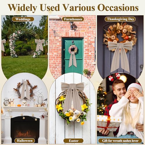 Larbeti 2-Pack Burlap Front Door Wreath Sash - Blank Decorative Ribbon