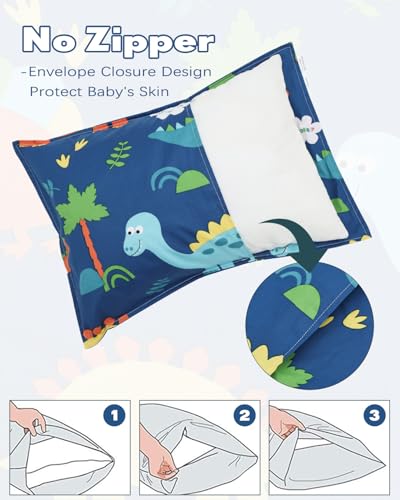 ALVABABY Toddler Pillowcases - 100% Cotton, 2 Pack, Fits 13x18 & 12x16