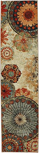 Mohawk Home Caravan Ornamental Floral Medallion 1' 8" x 2' 10" Area Rug - Orange - Perfect for Living Room, Dining Room, Office