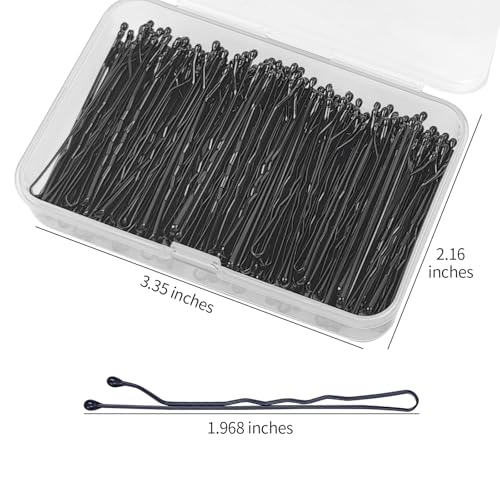 Black Bobby Pins 150Pcs Non-Slip Wavy Hair Pins with Storage Box