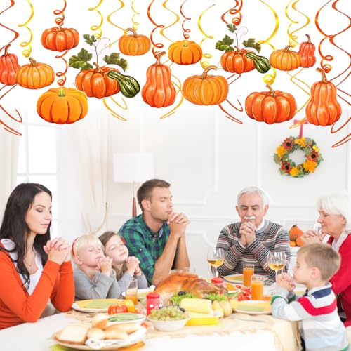 Thanksgiving Pumpkin Hanging Swirls - 18pcs Fall Decorations