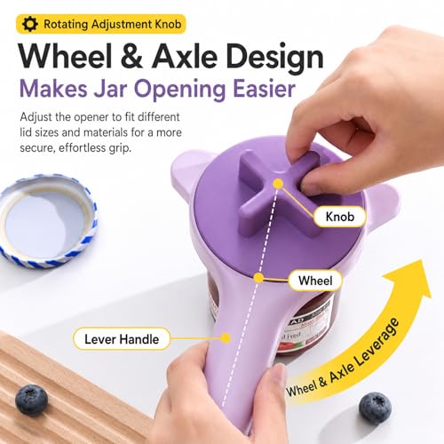 Adjustable 3-Gear Jar Opener for Seniors & Weak Hands
