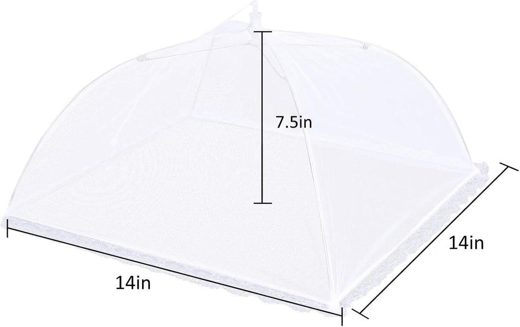 4 Pack Mesh Food Covers 14 inch, Large and Tall Food Covers, Pop-Up Mesh Food Covers Tent Umbrella for BBQs, Outdoors, Screen Tents, Parties Picnics