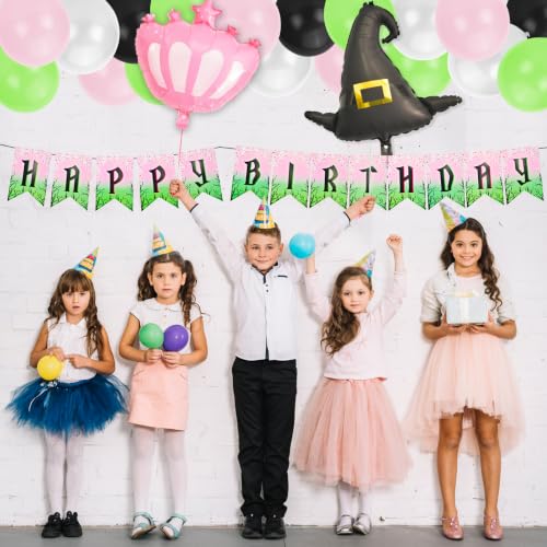 Witch Musical Theatre Birthday Party Decorations Set - Pink & Green