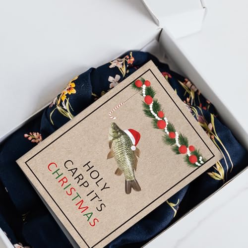 Funny Fish Christmas Card for Fish Lovers - Holiday Card with Holy Carp Variation