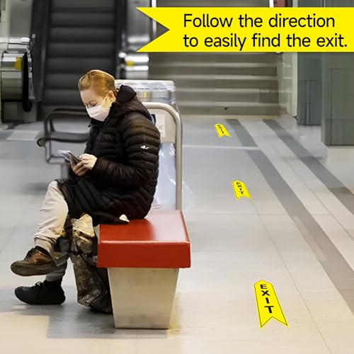 3-Pack Self-Adhesive Exit Arrow Signs - Durable Vinyl Decals